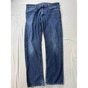 MAVI Zach Straight Leg Medium Wash Stretch Denim Blue Jeans 36x32 ACTUAL 36x30